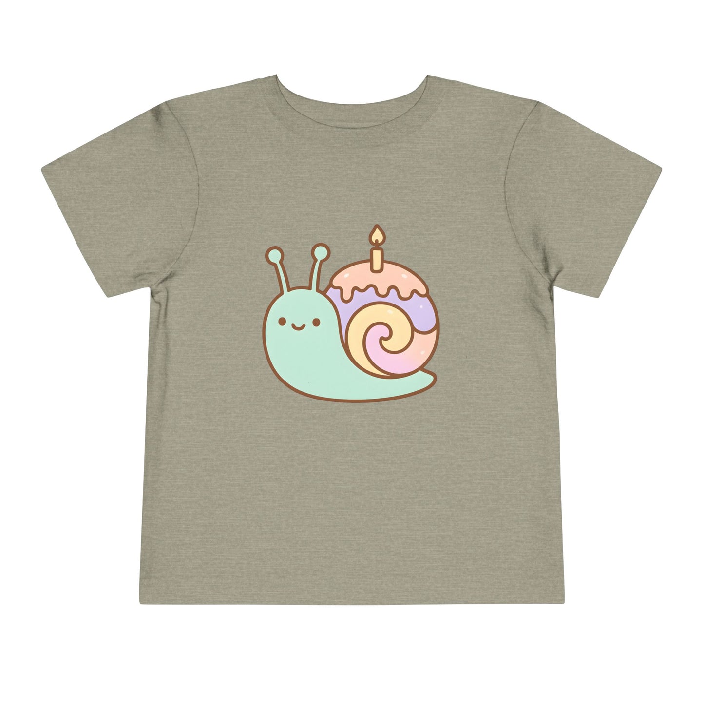 Cute Birthday Snail Graphic – Toddler Soft Cotton T-Shirt