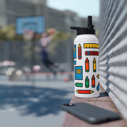 Colorful School Supplies Stainless Steel Water Bottle