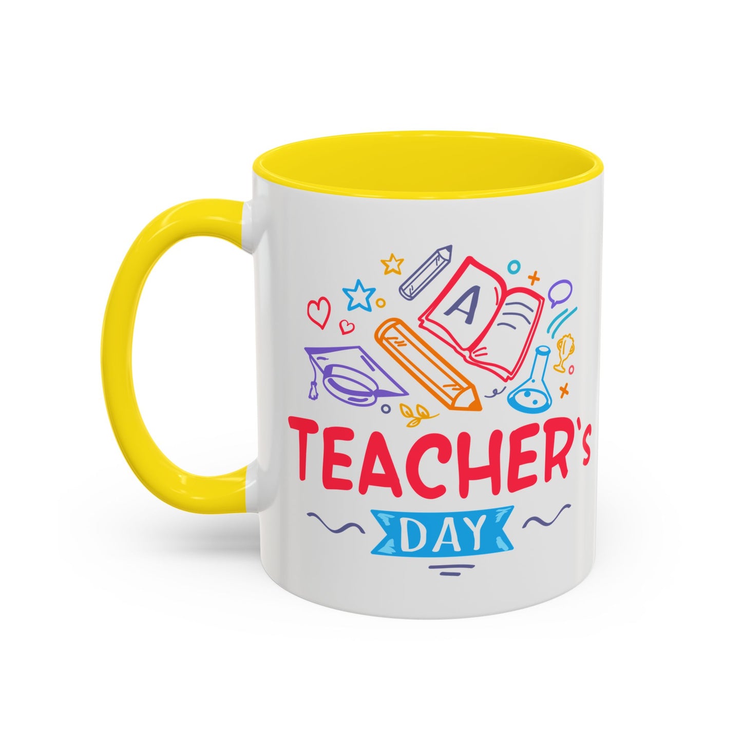 Teacher's Day Accent Coffee Mug - Celebrate Educators with Colorful Designs