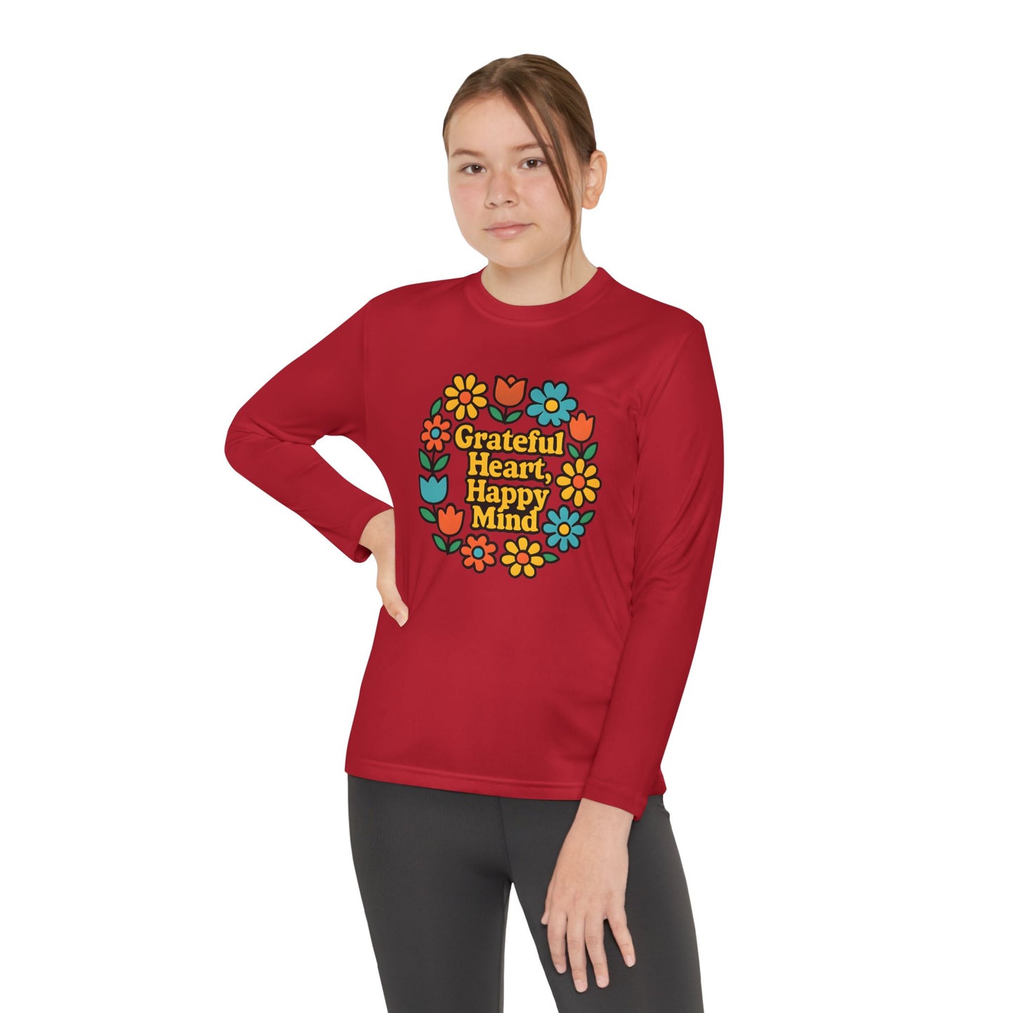 Grateful Heart Happy Mind Youth Long Sleeve Tee