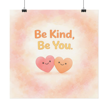 Be Kind, Be You. - Textured Watercolor Matte Poster