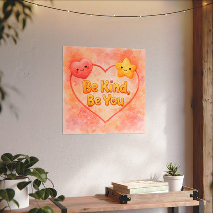 Be Kind, Be You – Textured Watercolor Matte Poster