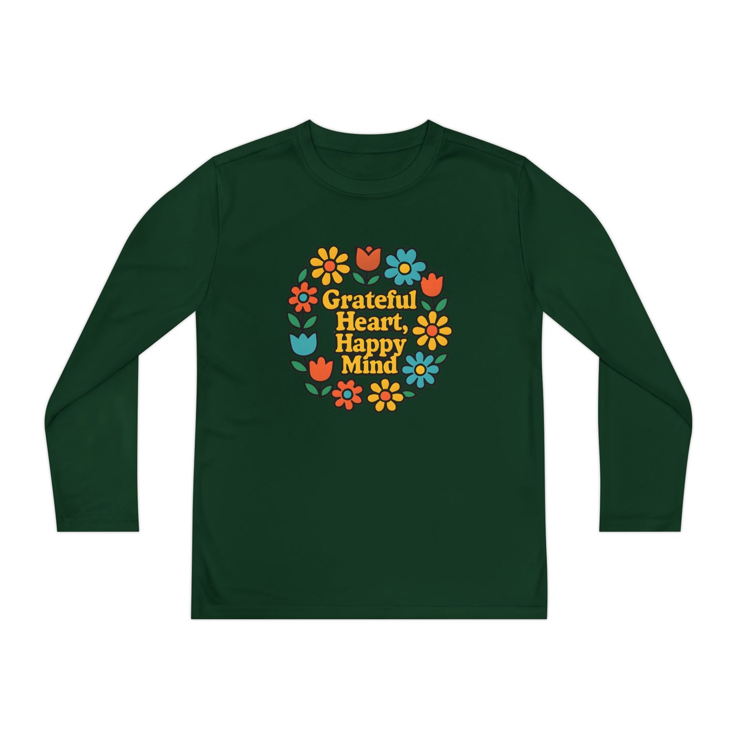 Grateful Heart Happy Mind Youth Long Sleeve Tee
