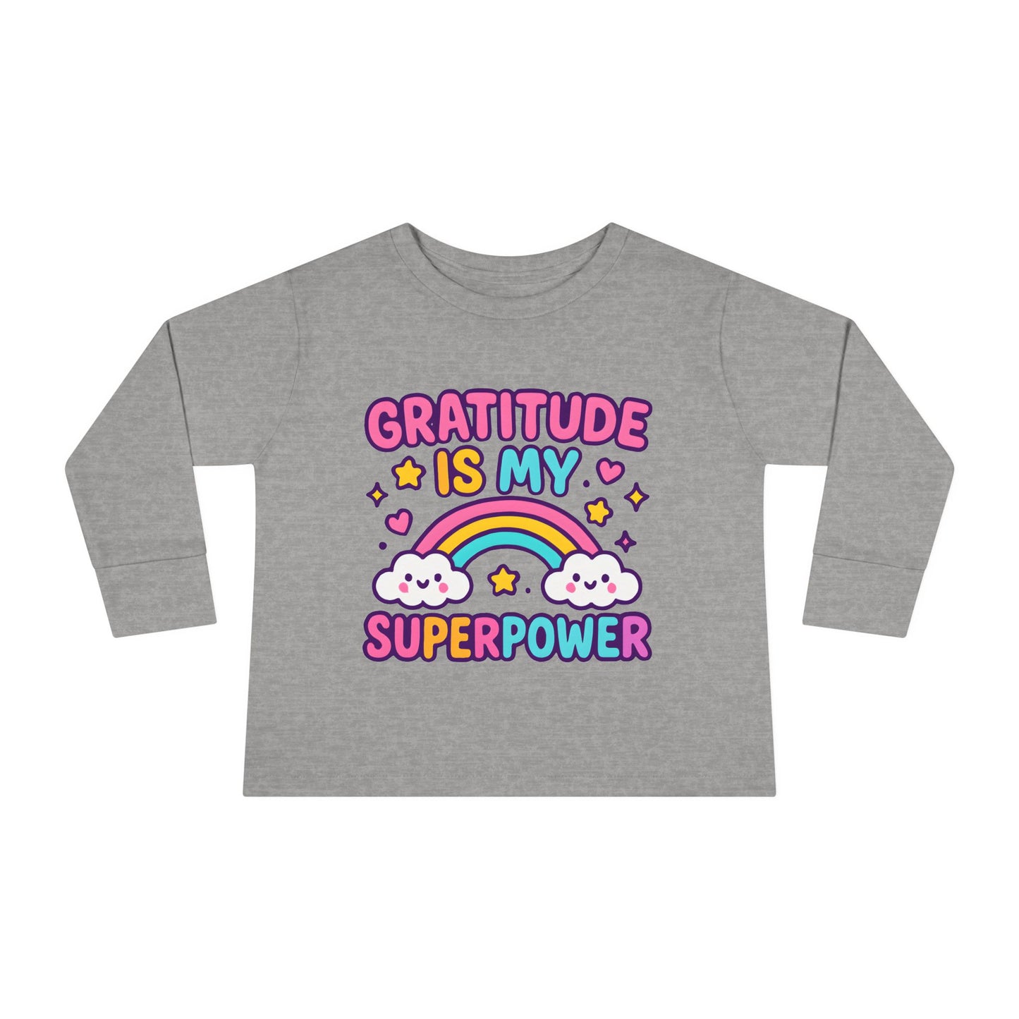Gratitude Is My Superpower Toddler Long Sleeve Tee