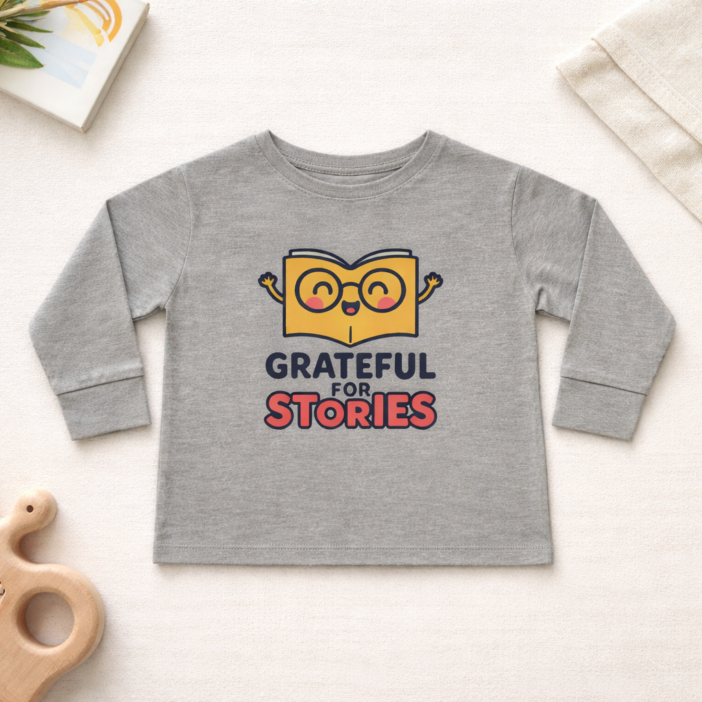 Grateful for Stories - Toddler Soft Long Sleeve T-Shirt