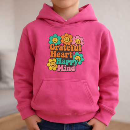 Grateful Heart, Happy Mind - Kids Classic Hoodie Sweatshirt