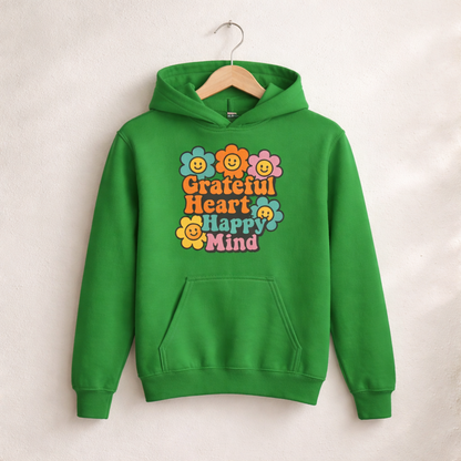 Grateful Heart, Happy Mind - Kids Classic Hoodie Sweatshirt