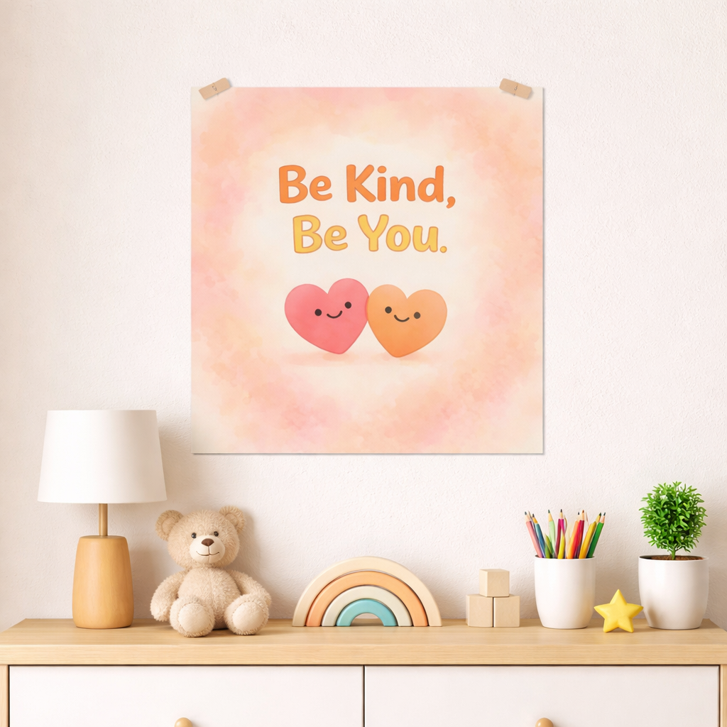 Be Kind, Be You. - Textured Watercolor Matte Poster