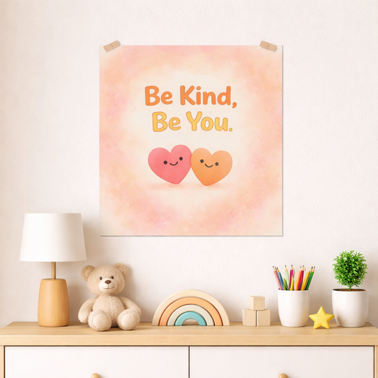 Be Kind, Be You. - Textured Watercolor Matte Poster
