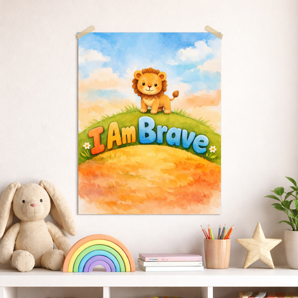 I Am Brave - Textured Watercolor Matte Poster