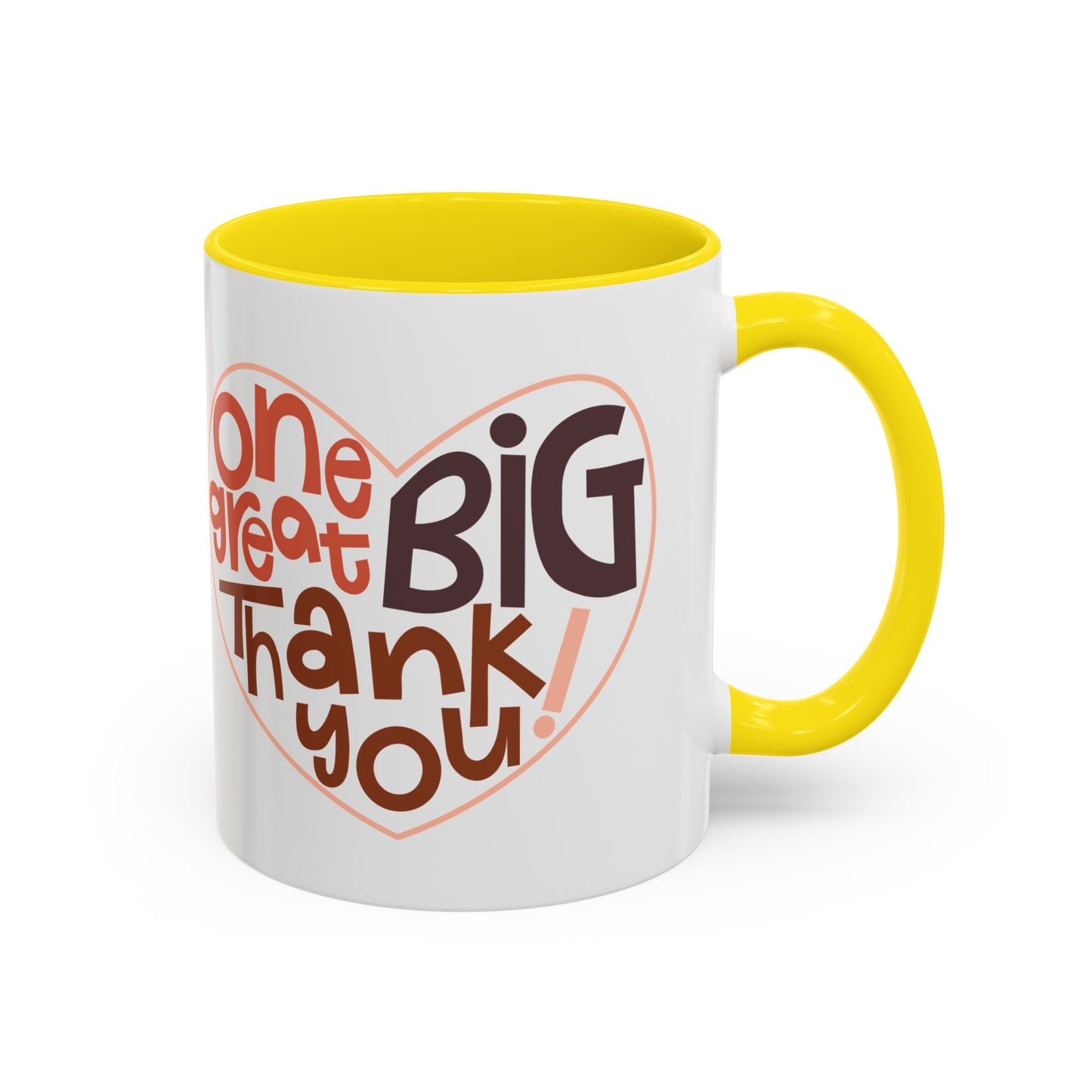 Thank You Accent Coffee Mug – One Great Big Thank You Design (11oz, 15oz)