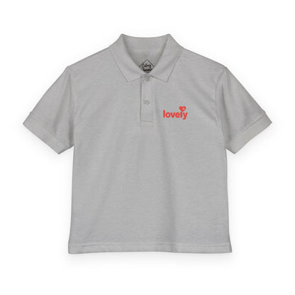 Red 'lovely' Heart Logo – Kids Classic Polo Shirt