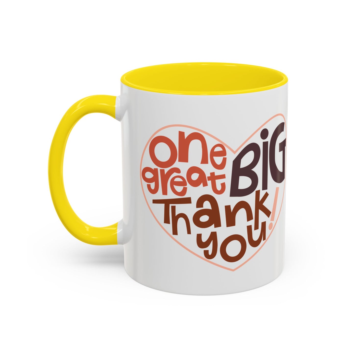Thank You Accent Coffee Mug – One Great Big Thank You Design (11oz, 15oz)