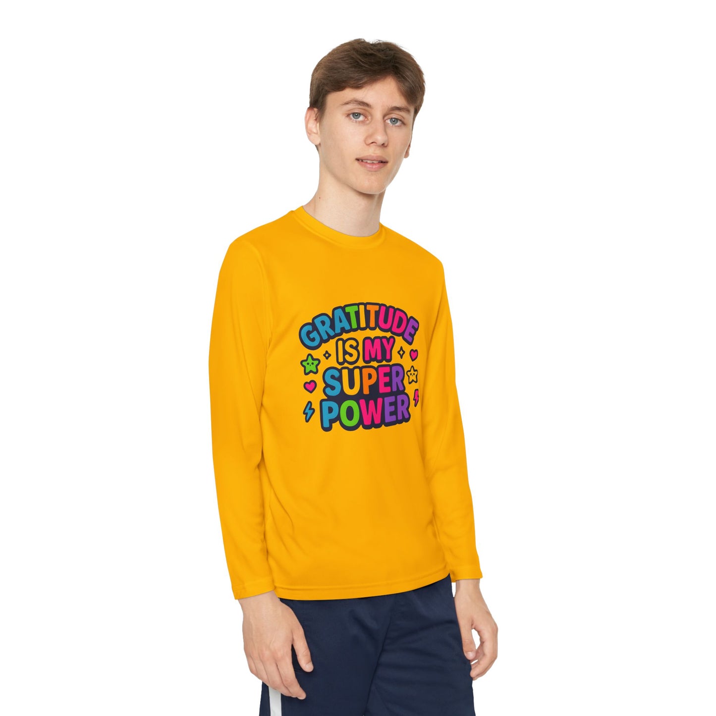 Gratitude Is My Super Power Youth Long Sleeve Tee