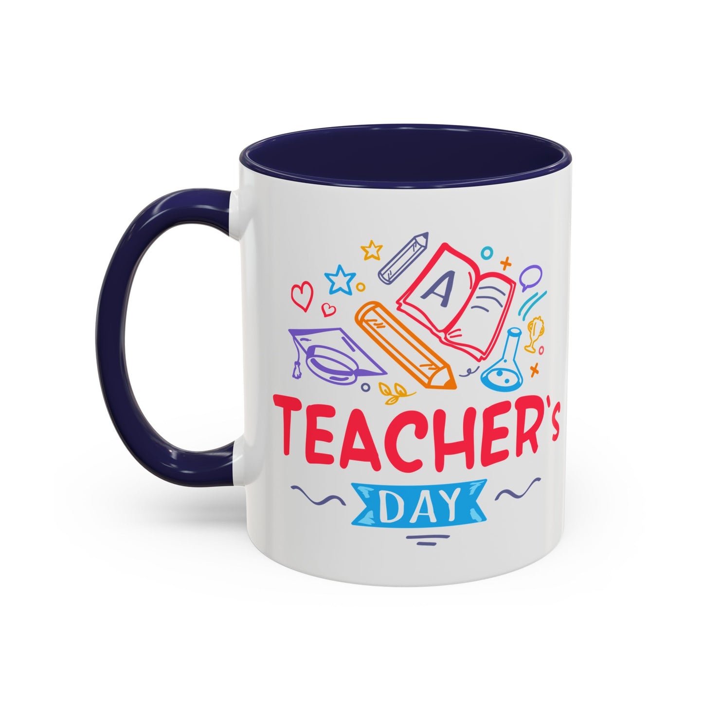 Teacher's Day Accent Coffee Mug - Celebrate Educators with Colorful Designs