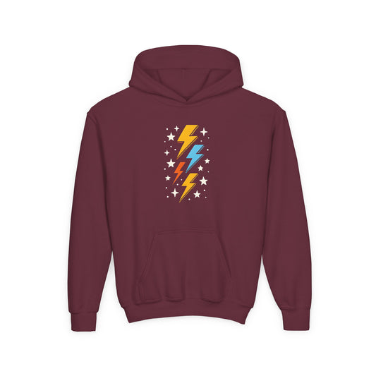 Youth Retro Colorful Thunderbolt Hoodie