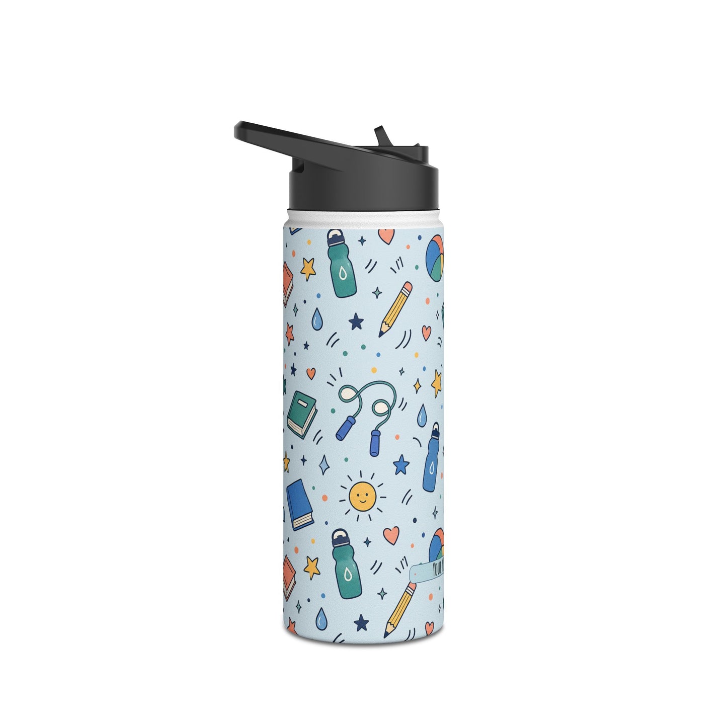 School Doodle - Stainless Steel Water Bottle