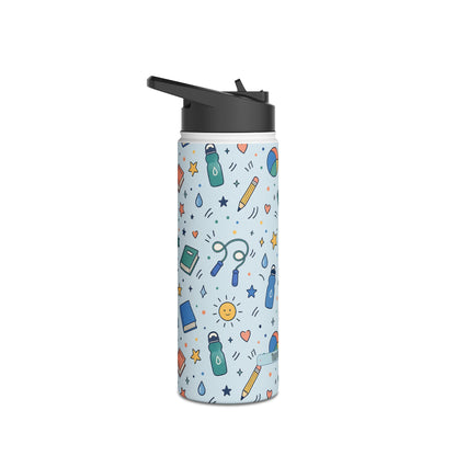 School Doodle - Stainless Steel Water Bottle