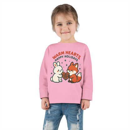 Warm Hearts, Happy Holidays Toddler Long Sleeve Tee