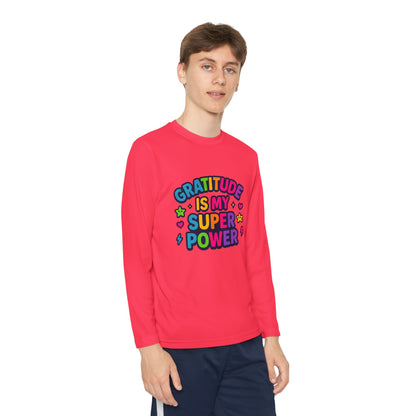 Gratitude Is My Super Power Youth Long Sleeve Tee