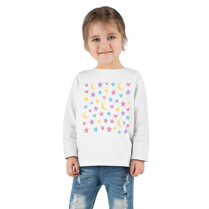 Toddler Pastel Stars, Moons & Hearts Long Sleeve Tee