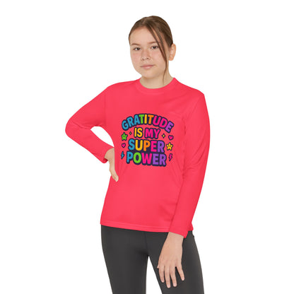 Gratitude Is My Super Power Youth Long Sleeve Tee