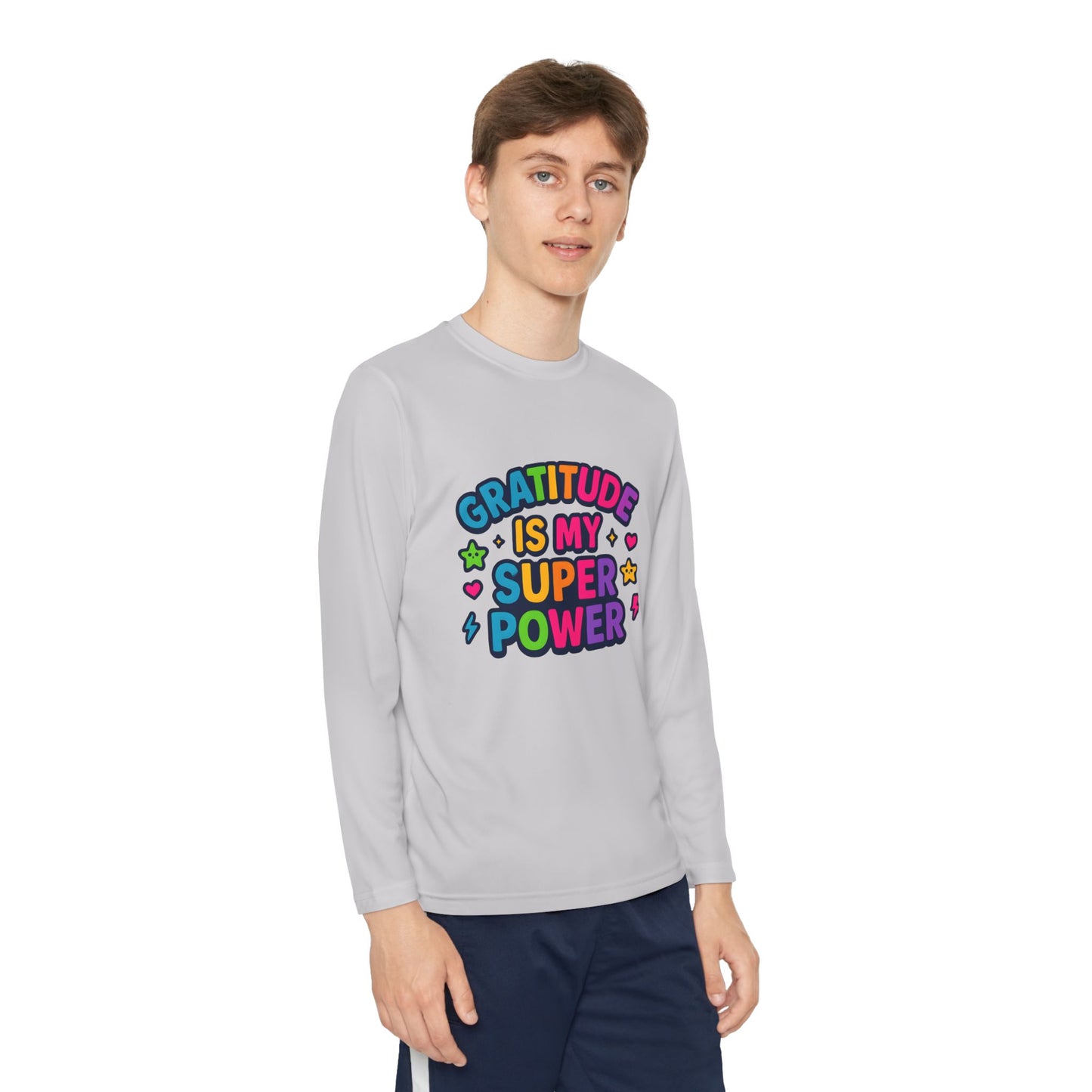Gratitude Is My Super Power Youth Long Sleeve Tee