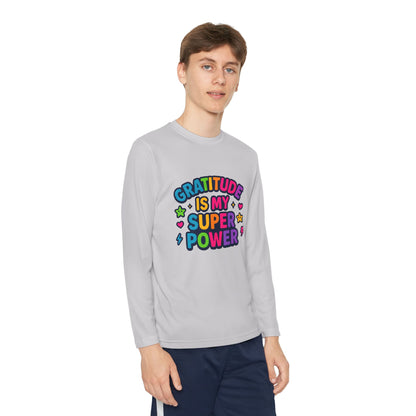 Gratitude Is My Super Power Youth Long Sleeve Tee