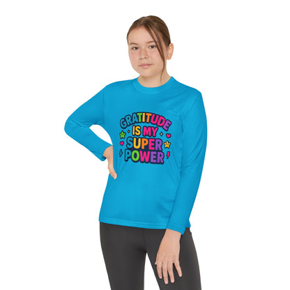 Gratitude Is My Super Power Youth Long Sleeve Tee
