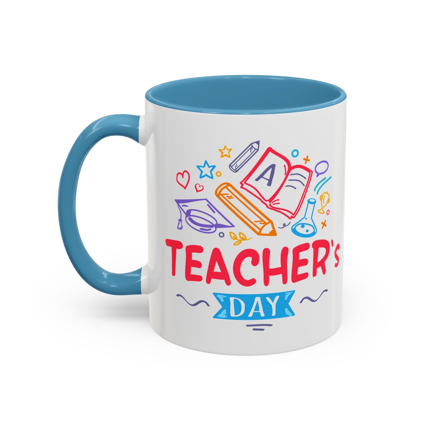 Teacher's Day Accent Coffee Mug - Celebrate Educators with Colorful Designs