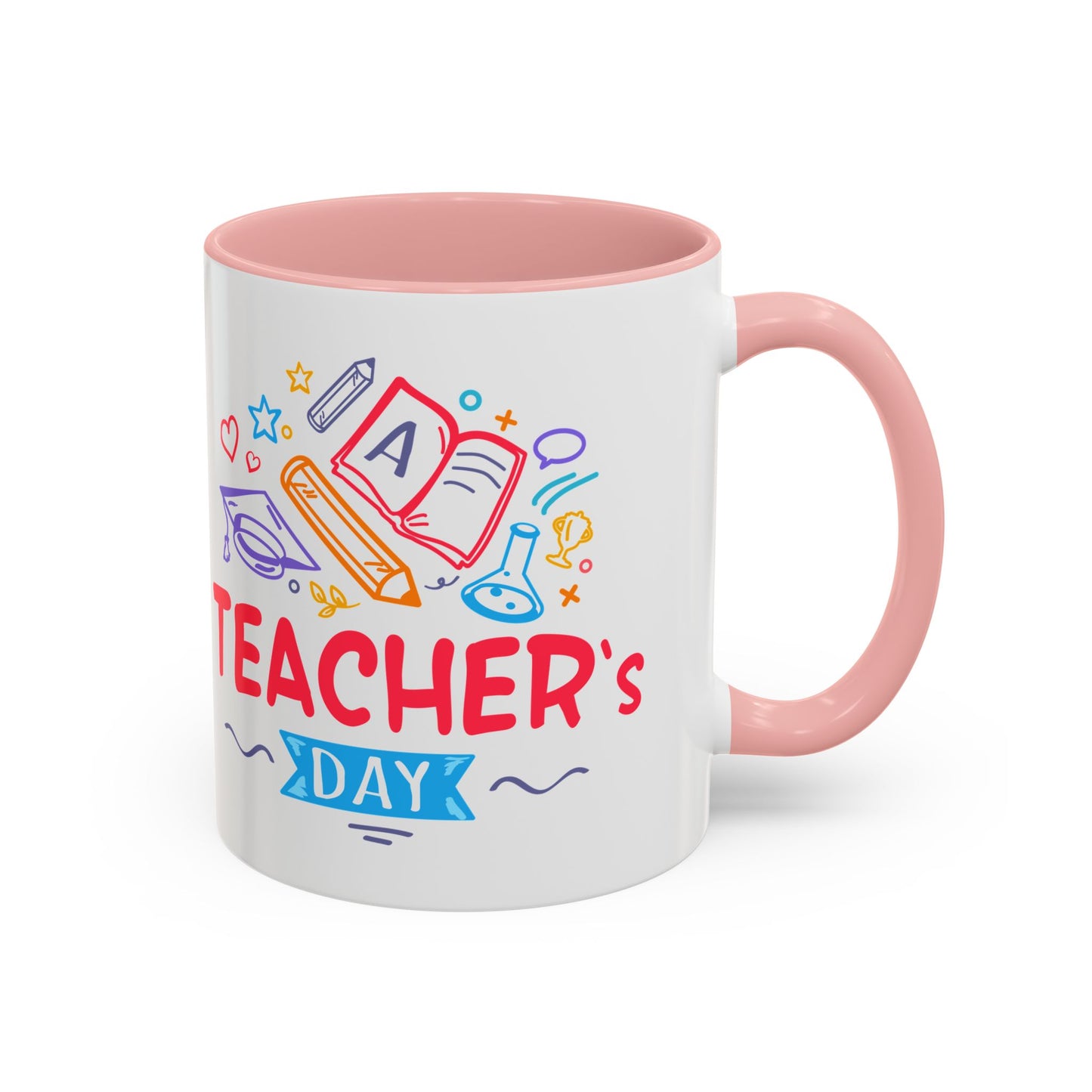 Teacher's Day Accent Coffee Mug - Celebrate Educators with Colorful Designs