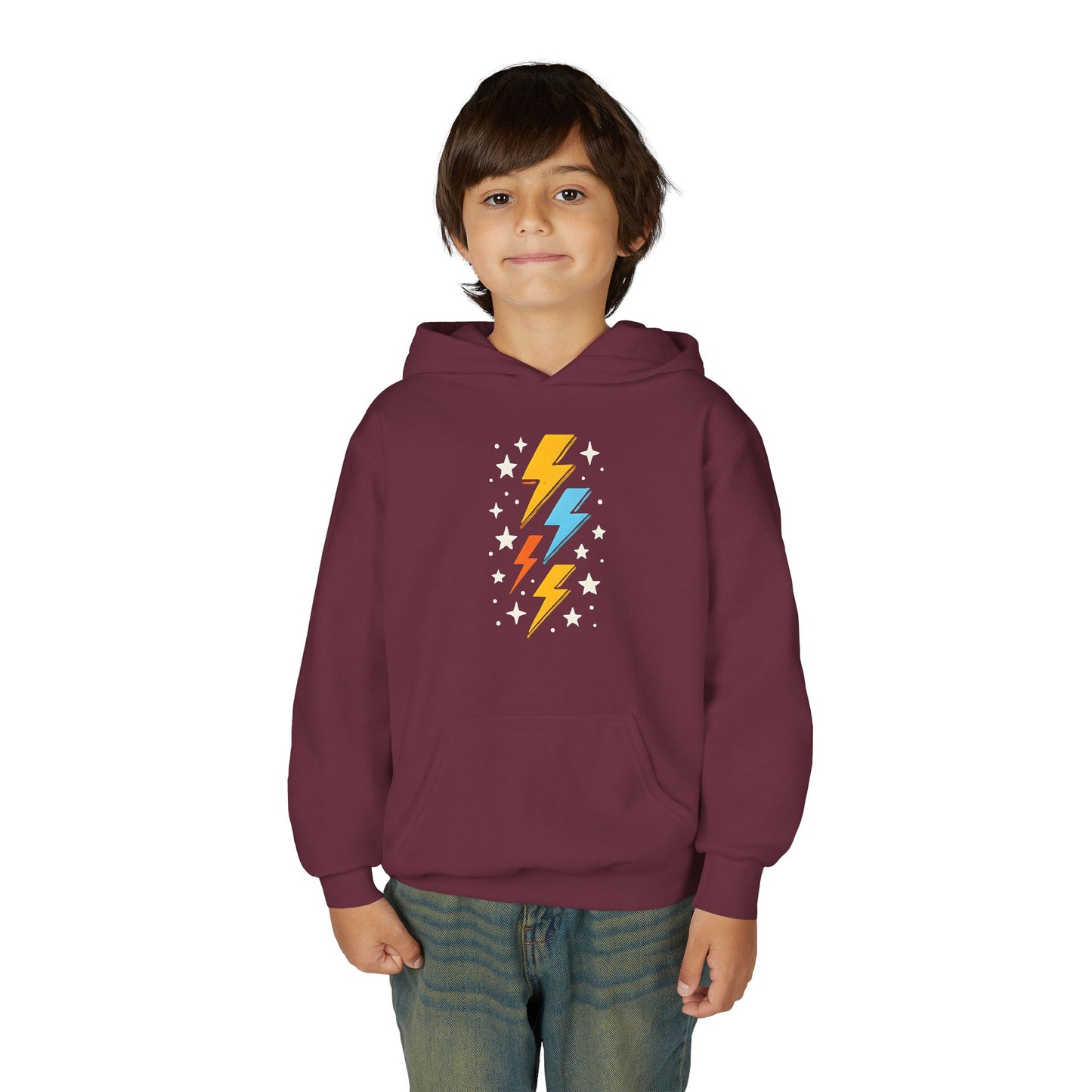 Youth Retro Colorful Thunderbolt Hoodie