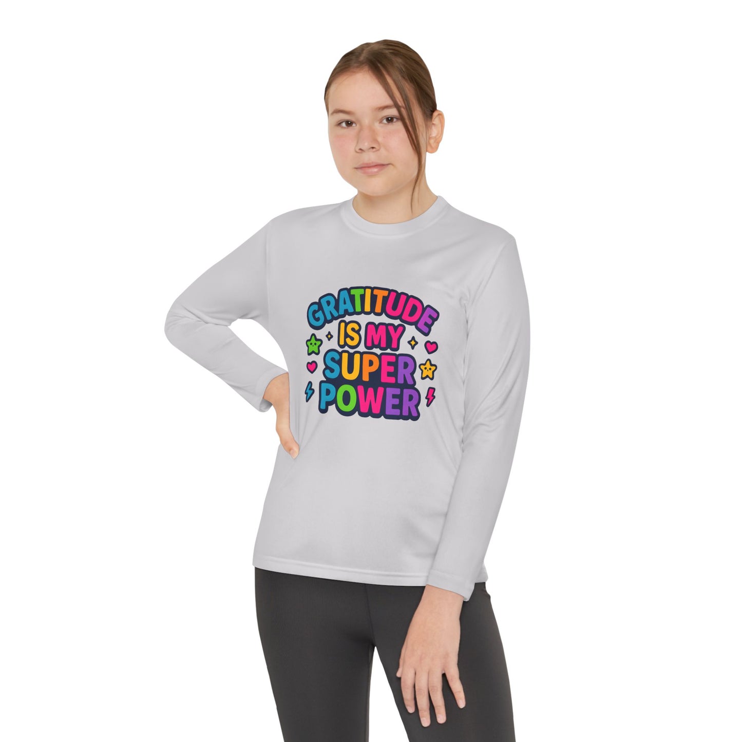 Gratitude Is My Super Power Youth Long Sleeve Tee