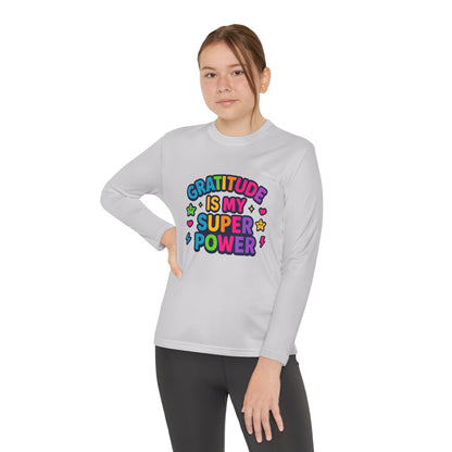 Gratitude Is My Super Power Youth Long Sleeve Tee