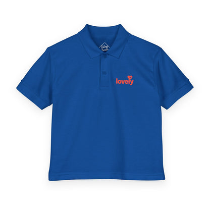 Red 'lovely' Heart Logo – Kids Classic Polo Shirt