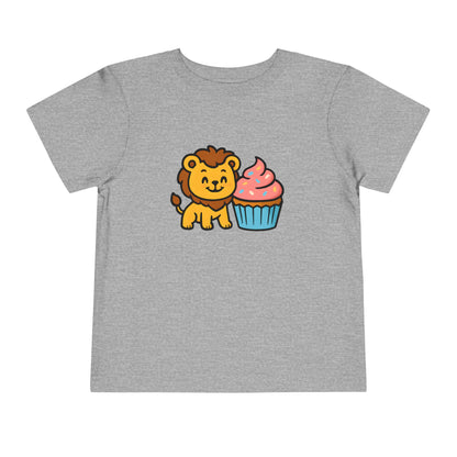 Cute Lion with Cupcake – Toddler Soft Cotton T-Shirt