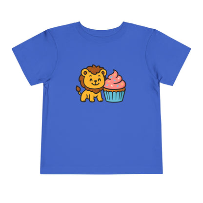 Cute Lion with Cupcake – Toddler Soft Cotton T-Shirt