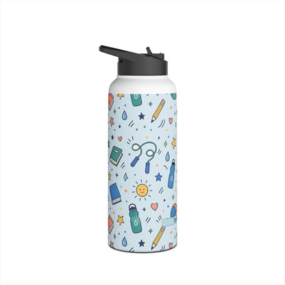 School Doodle - Stainless Steel Water Bottle