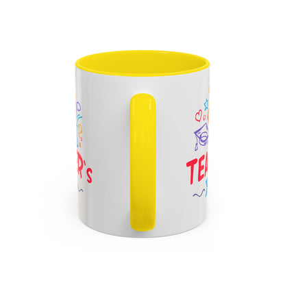 Teacher's Day Accent Coffee Mug - Celebrate Educators with Colorful Designs