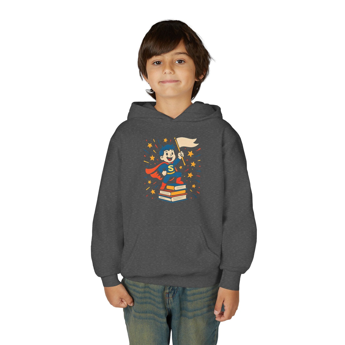 Youth Cute Bookworm Superhero Sweatshirt