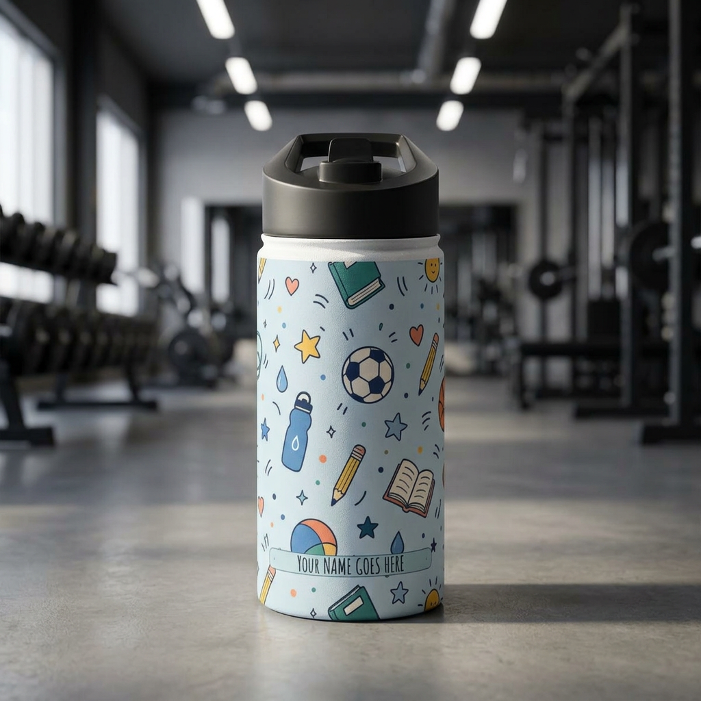 School Doodle - Stainless Steel Water Bottle