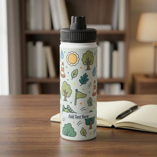 Adventure Run & Trees - Stainless Steel Sports Lid Water Bottle