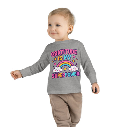 Gratitude Is My Superpower Toddler Long Sleeve Tee