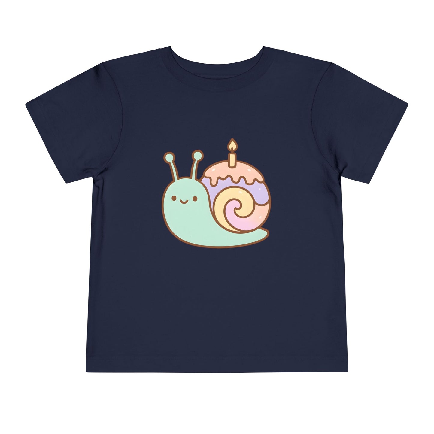 Cute Birthday Snail Graphic – Toddler Soft Cotton T-Shirt