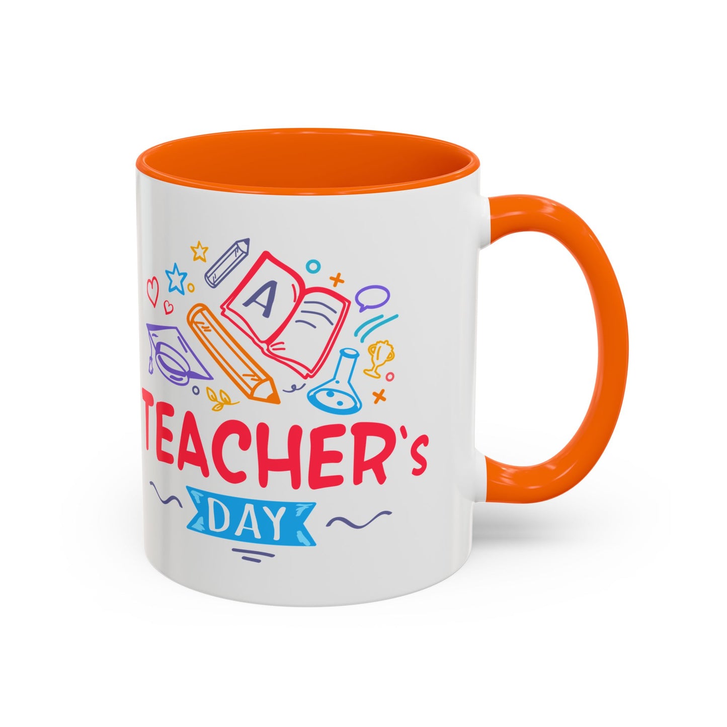 Teacher's Day Accent Coffee Mug - Celebrate Educators with Colorful Designs