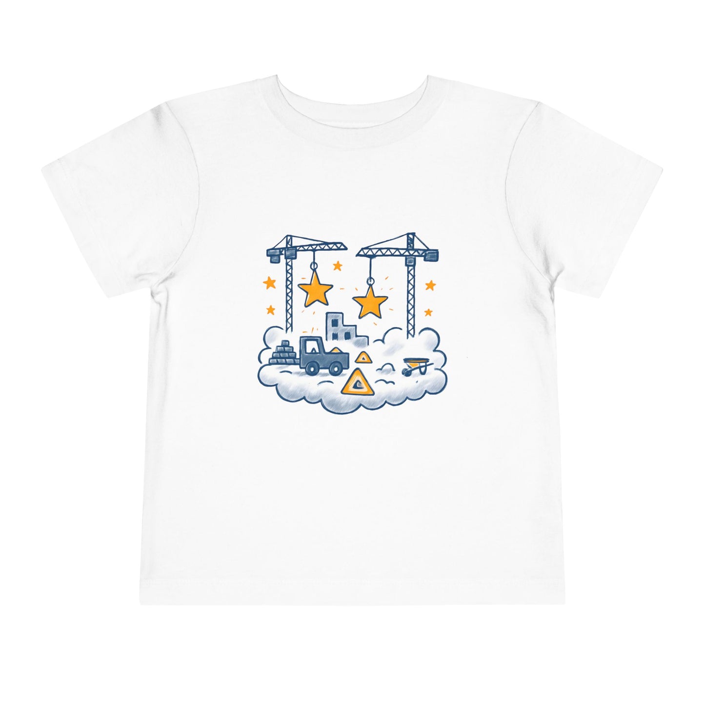 Construction Crane Stars Nursery Shirt – Toddler Soft Cotton T-Shirt