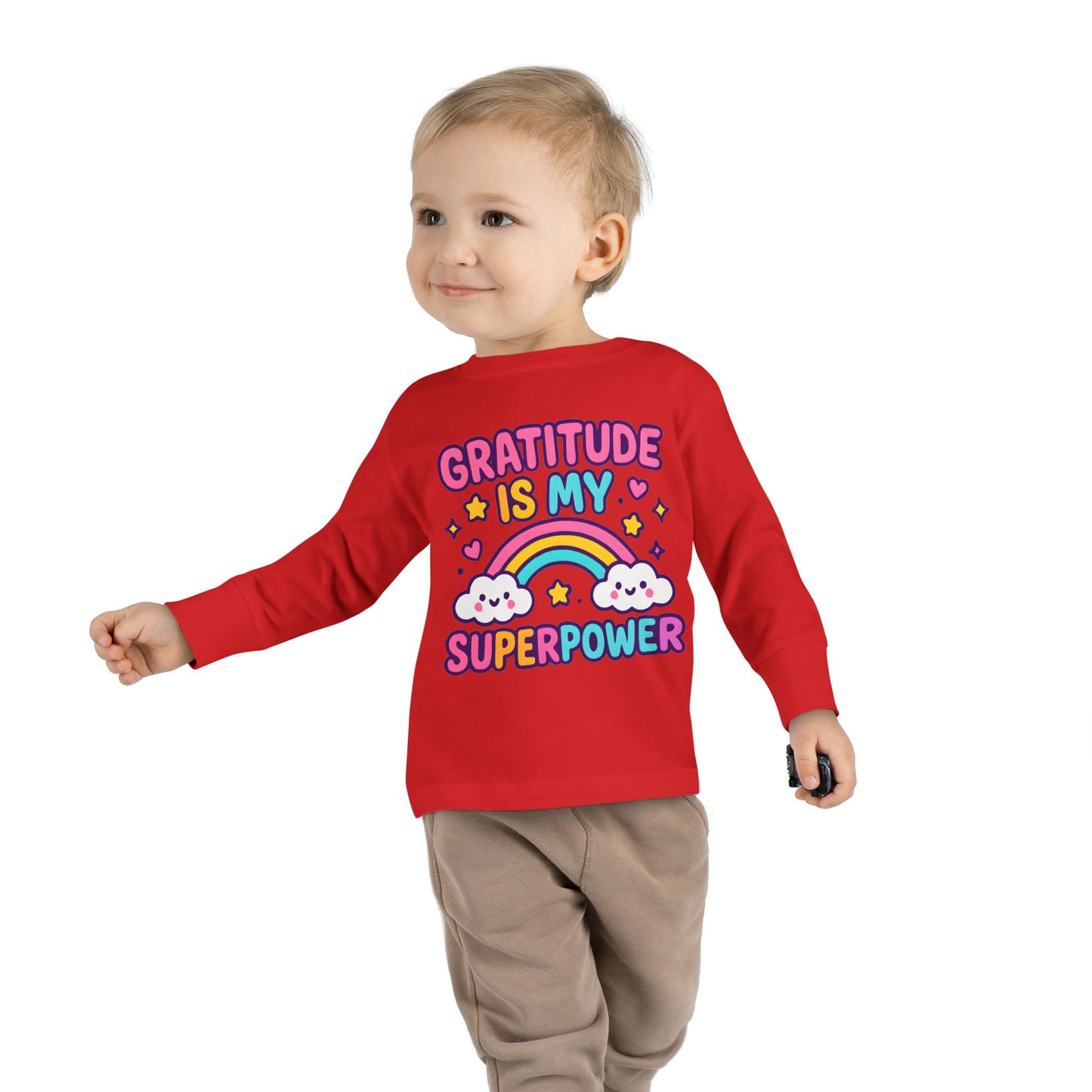 Gratitude Is My Superpower Toddler Long Sleeve Tee