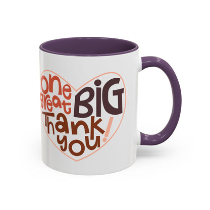Thank You Accent Coffee Mug – One Great Big Thank You Design (11oz, 15oz)