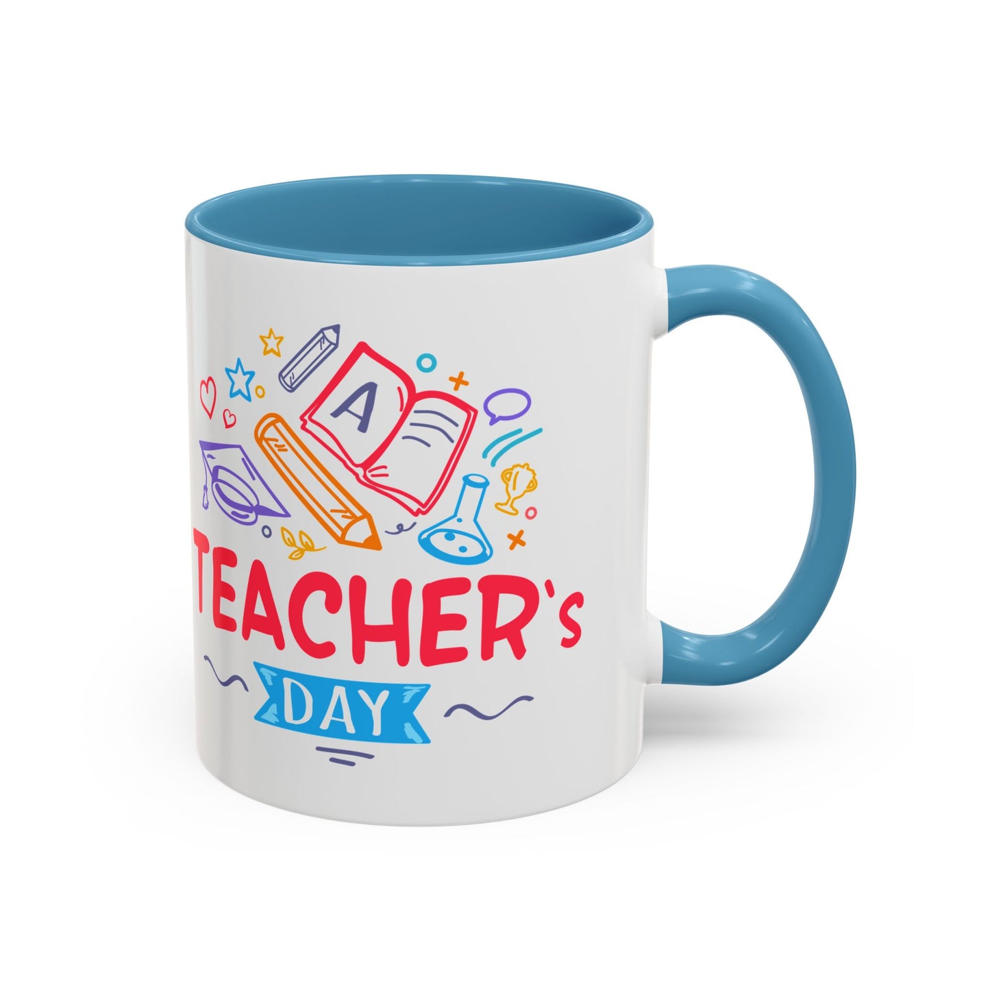 Teacher's Day Accent Coffee Mug - Celebrate Educators with Colorful Designs