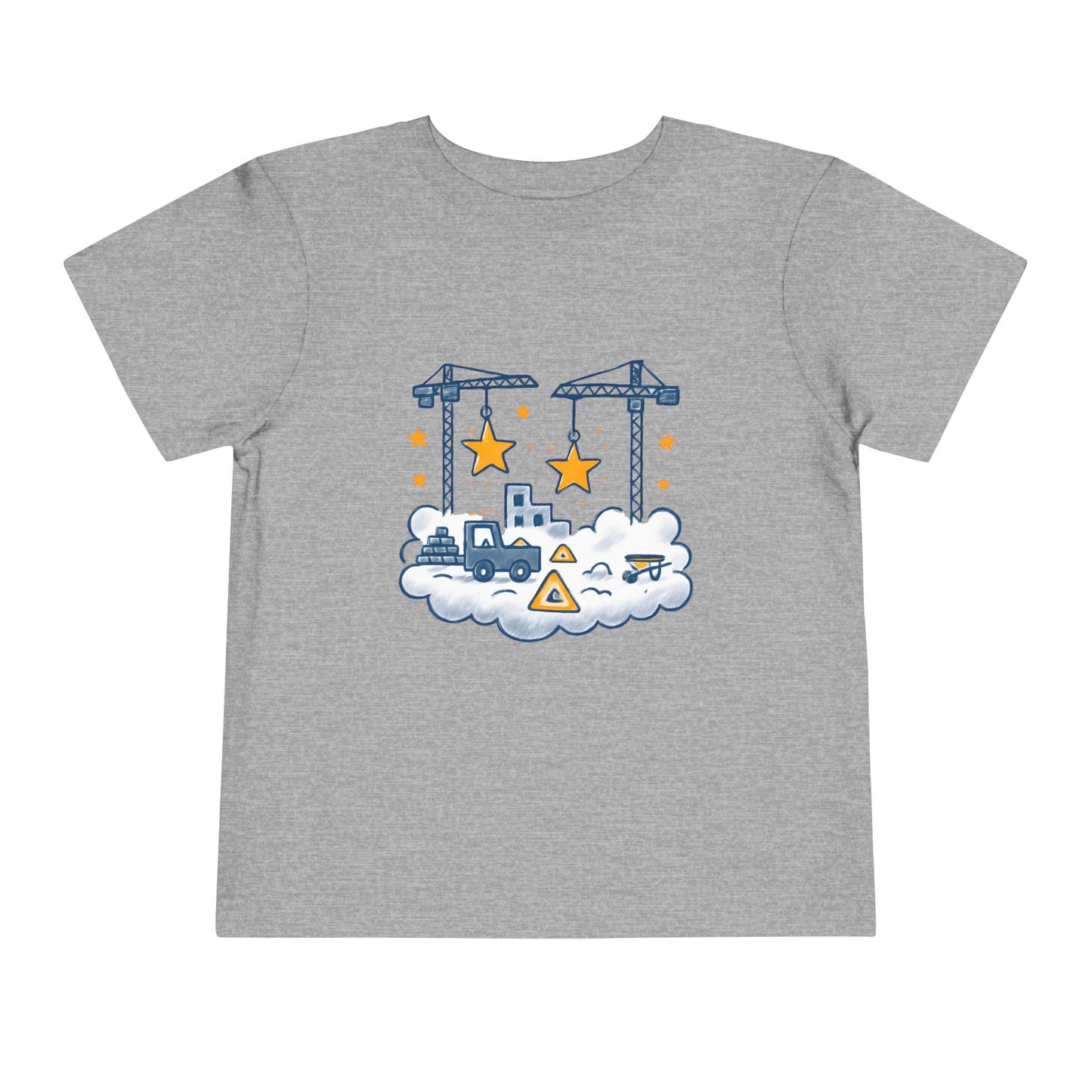 Construction Crane Stars Nursery Shirt – Toddler Soft Cotton T-Shirt